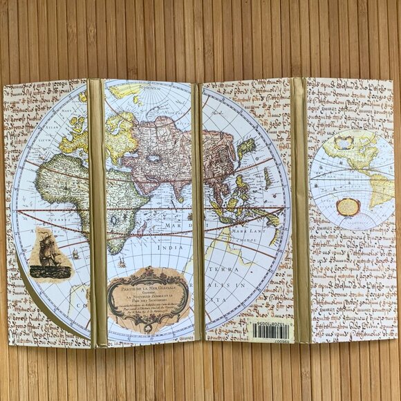 BURNES Folding Tabletop Trifold Collage Picture Frame Holds 7 Photos World Map - Picture 3 of 9